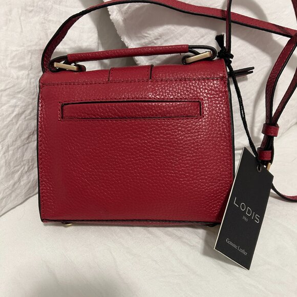 NWT! Women's Lodis "Addison" Red Designer Leather Mini Purse - Picture 5 of 16